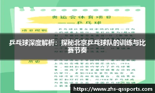 乒乓球深度解析：探秘北京乒乓球队的训练与比赛节奏